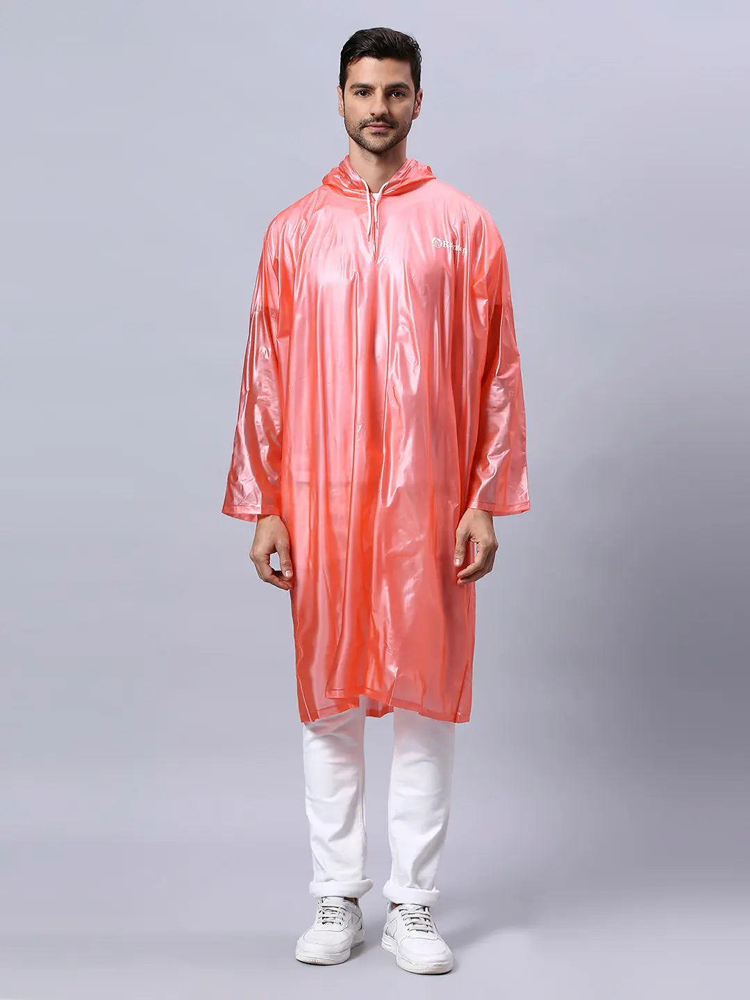 Reusable PVC Unisex Red Rain Poncho AZ30 - Zeelretail