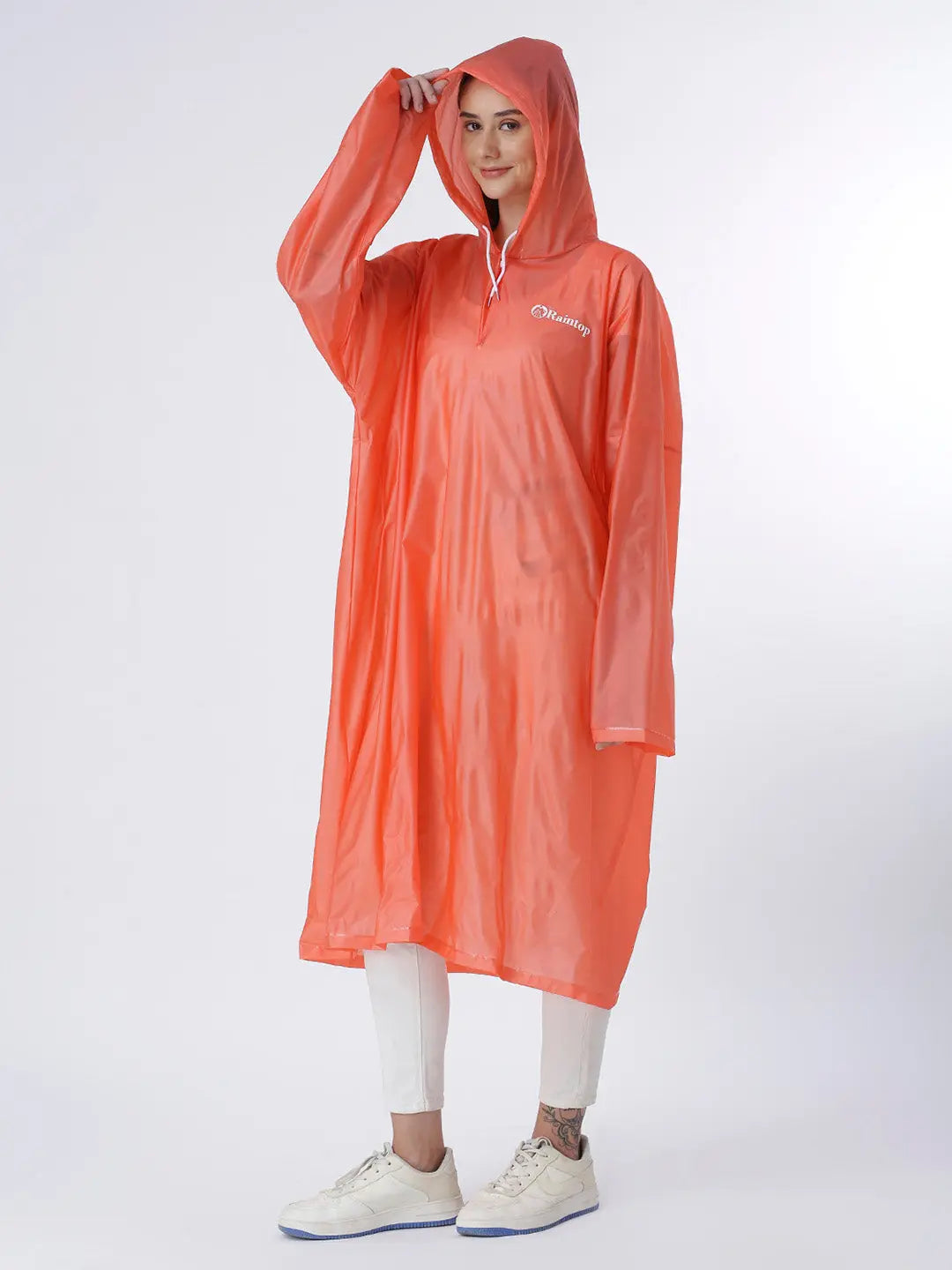 Reusable PVC Unisex Red Rain Poncho AZ30 - Zeelretail