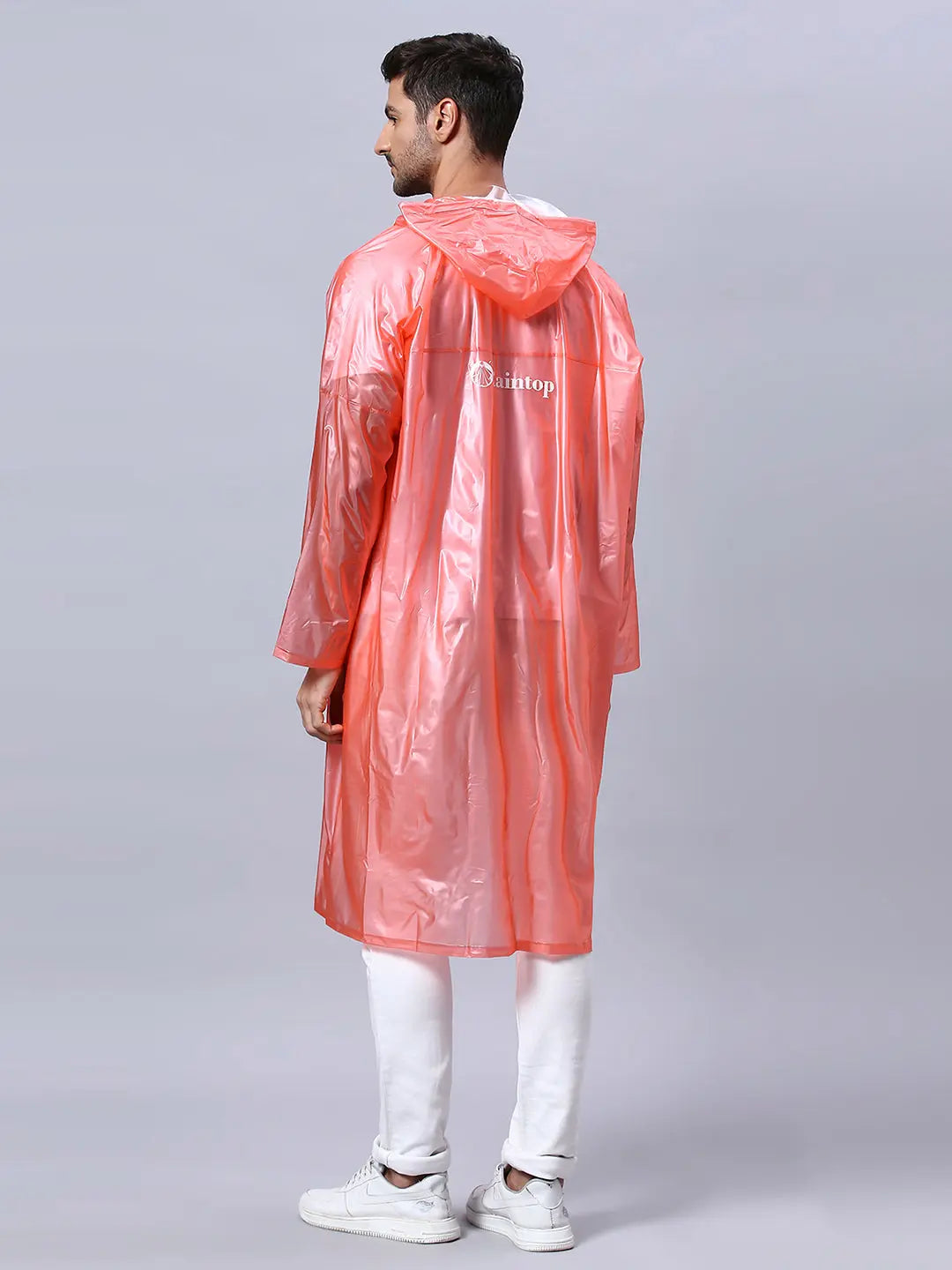 Reusable PVC Unisex Red Rain Poncho AZ30 - Zeelretail