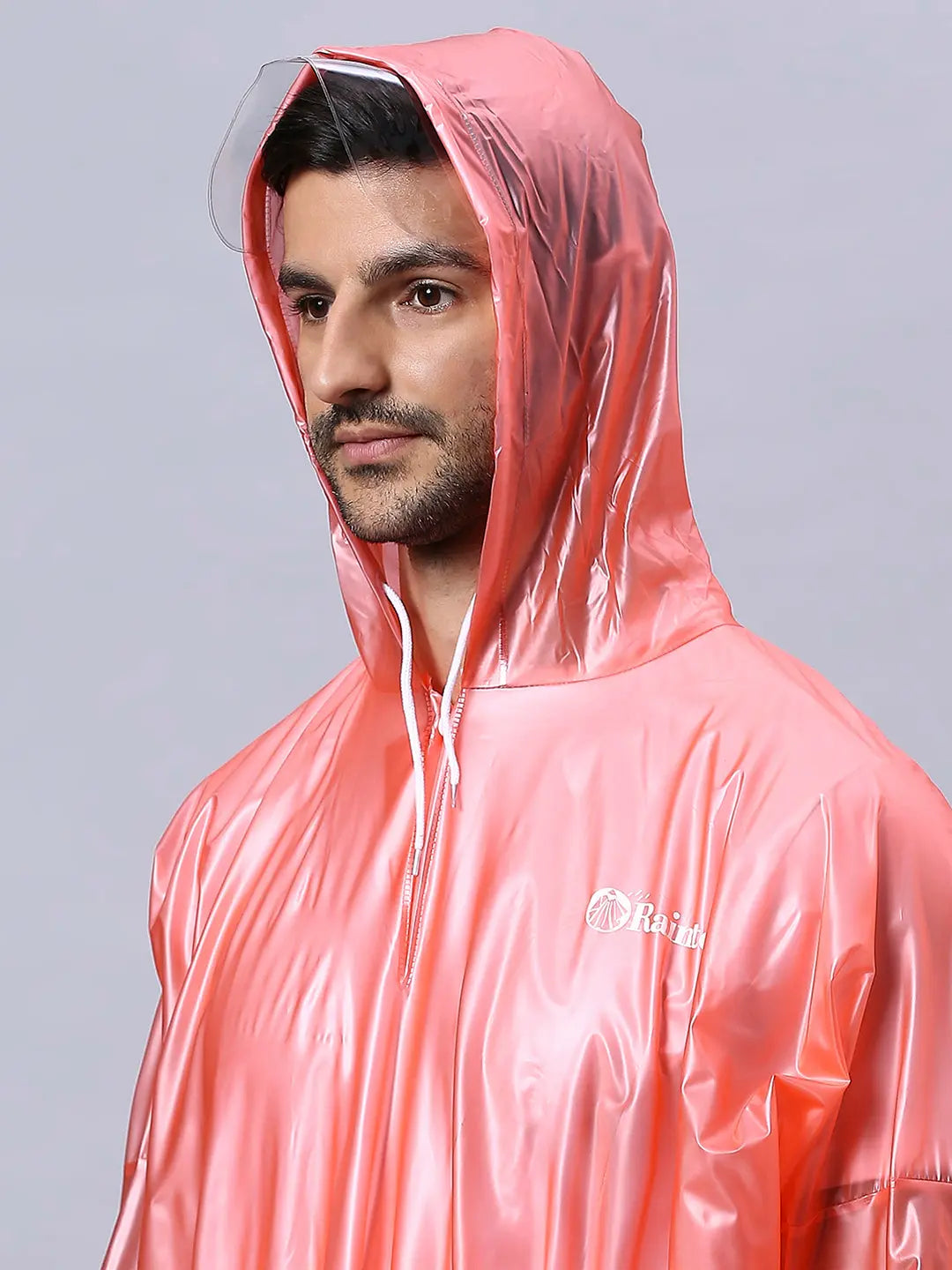 Reusable PVC Unisex Red Rain Poncho AZ30 - Zeelretail