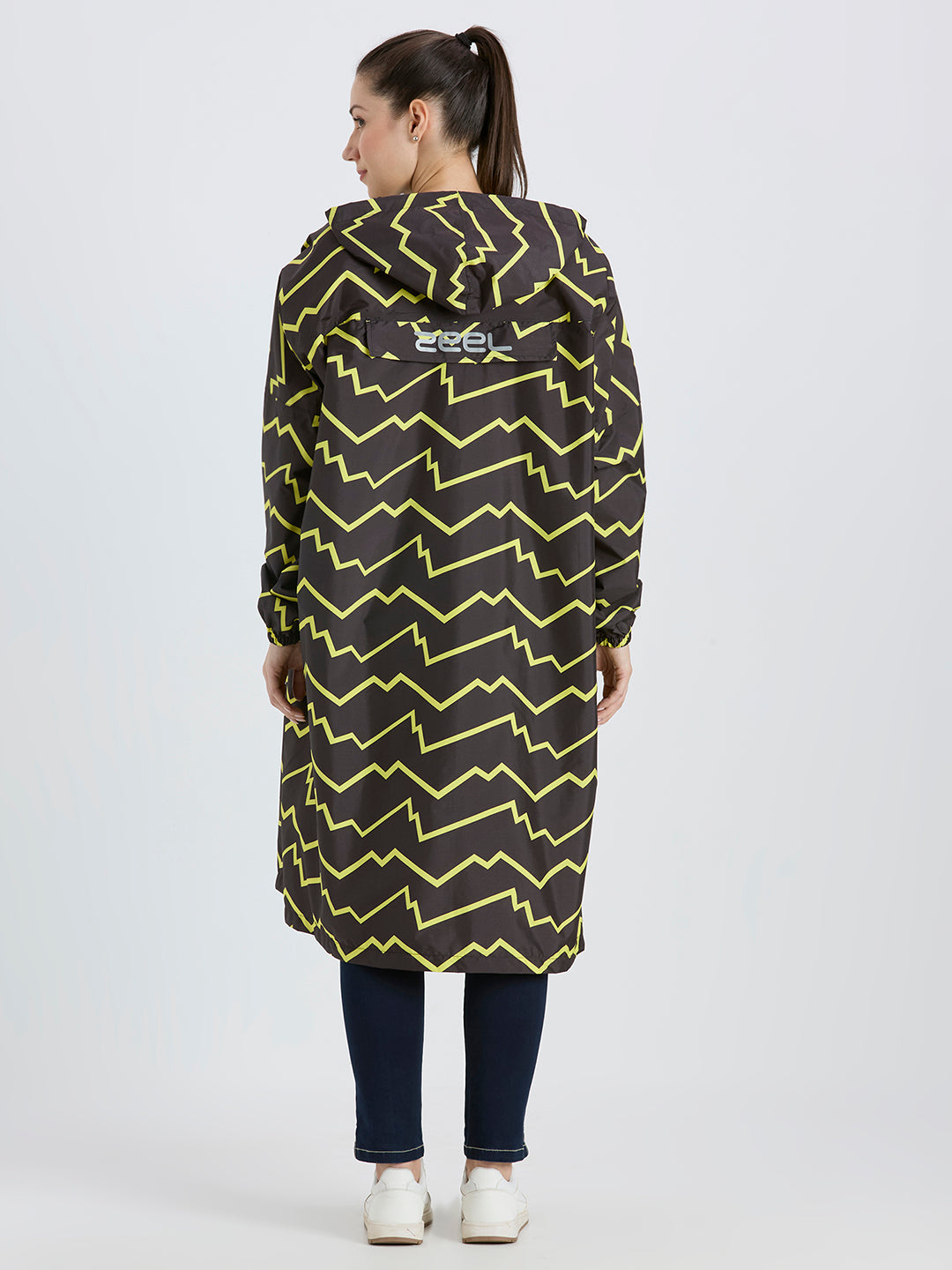 Self-Packable Abstract Fabric Rain Poncho - Zeelretail