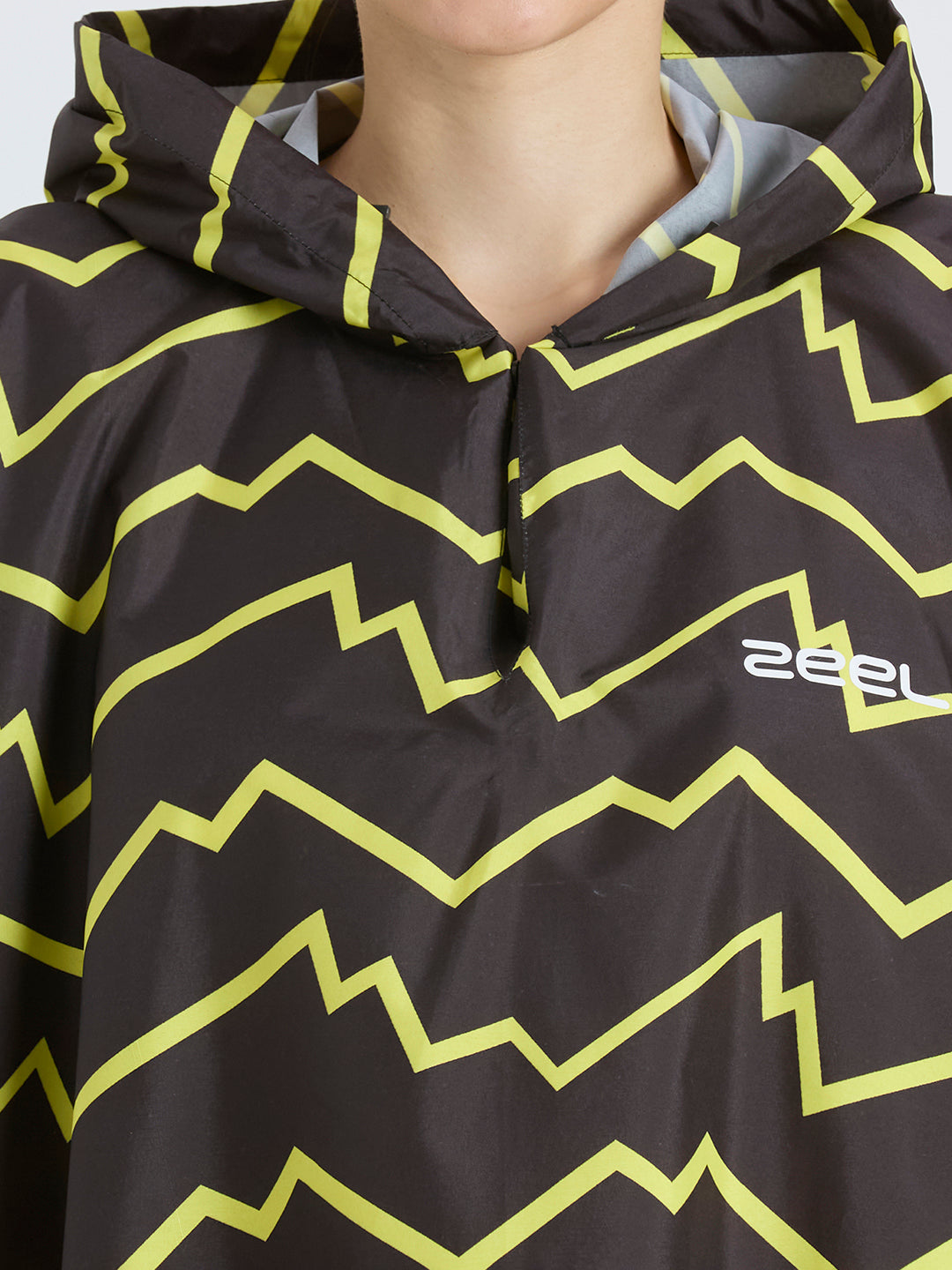 Self-Packable Abstract Fabric Rain Poncho - Zeelretail