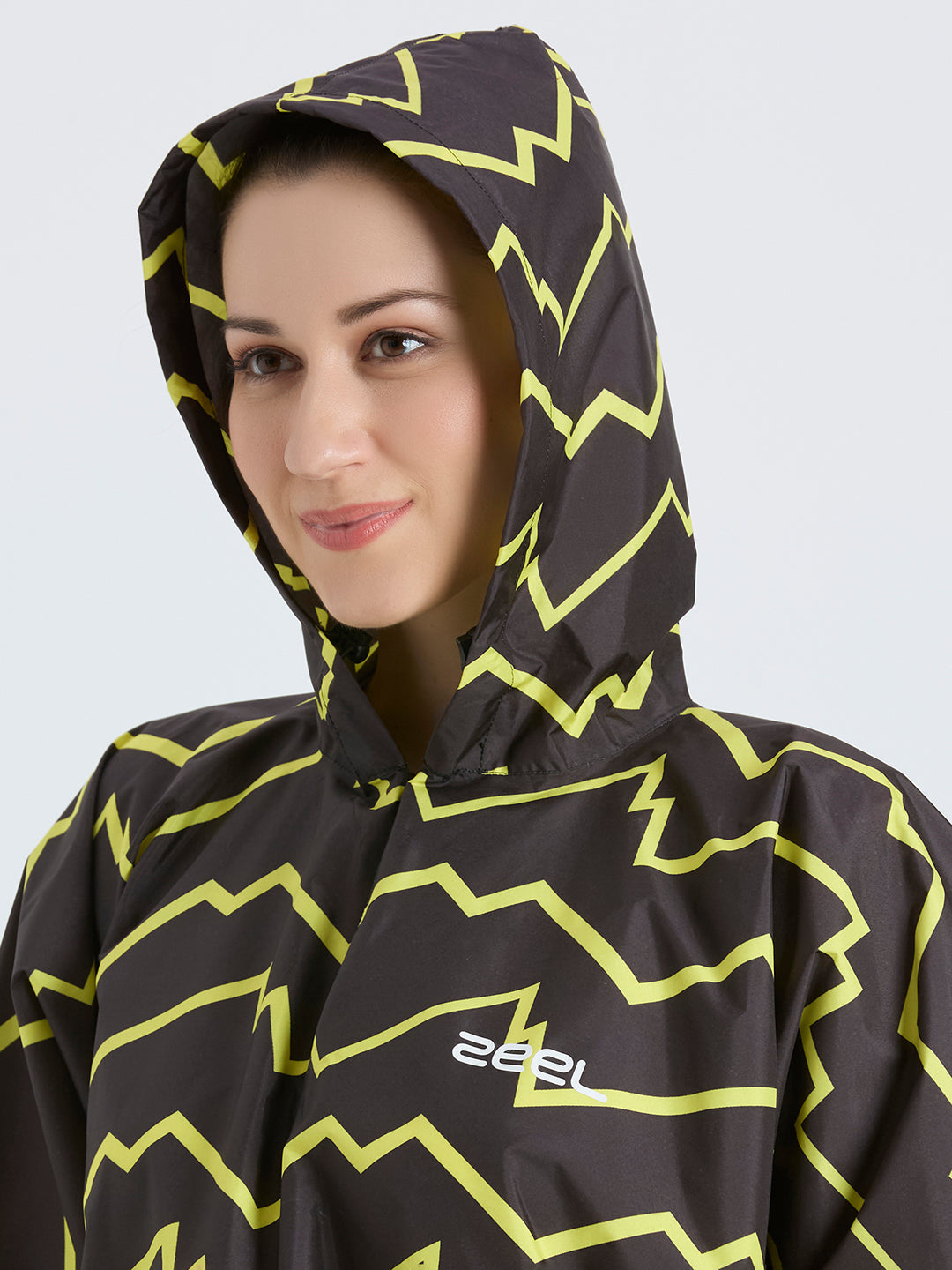 Self-Packable Abstract Fabric Rain Poncho - Zeelretail