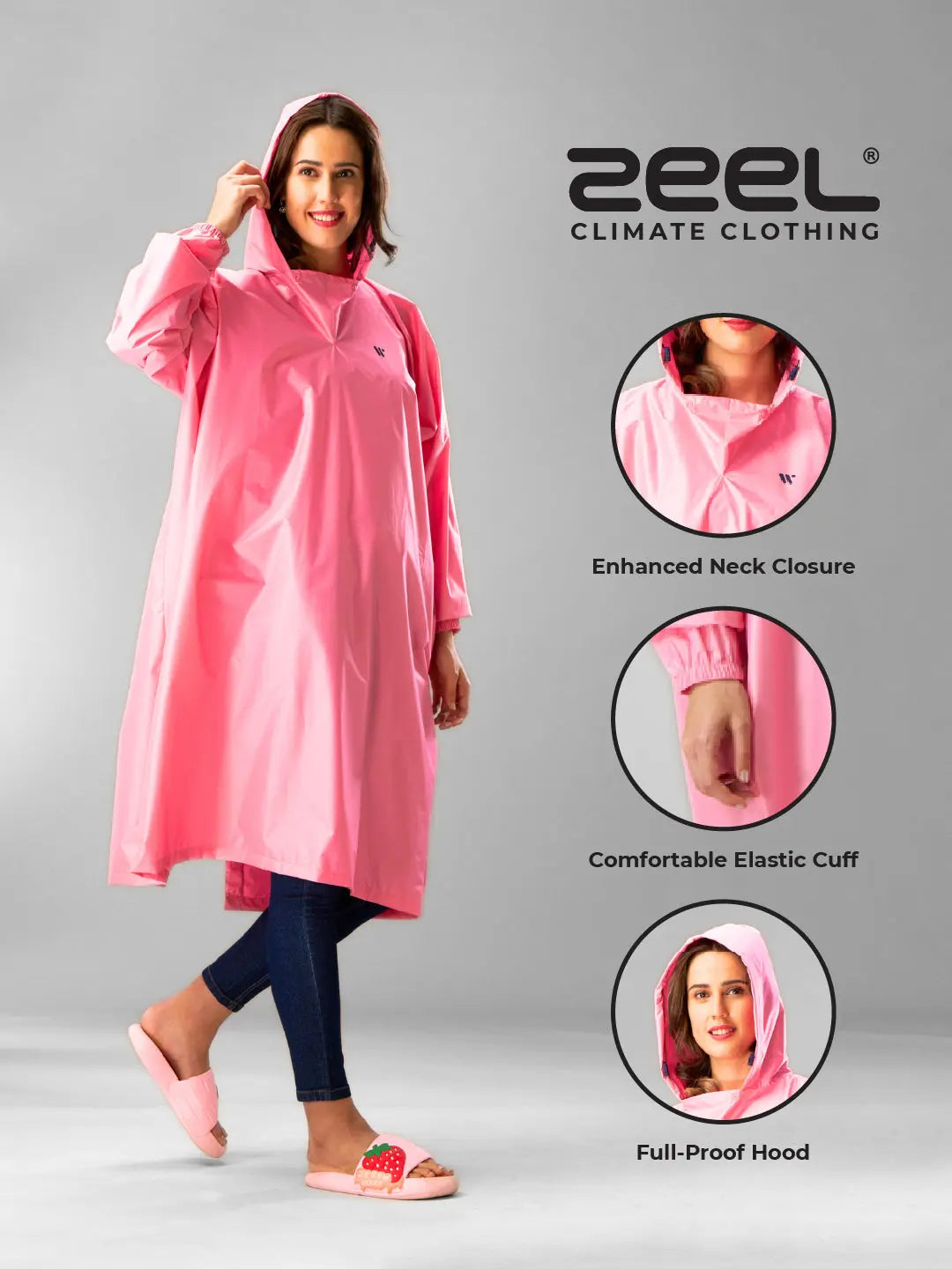 Self Packable Waterproof Rain Poncho-AZ33 - Zeelretail