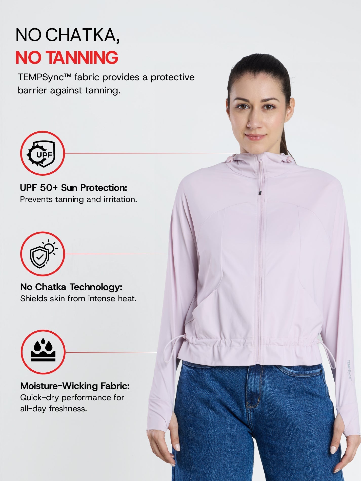 Women's Purple Crop Top Sun Jacket | AirWeave™ - Zeelretail