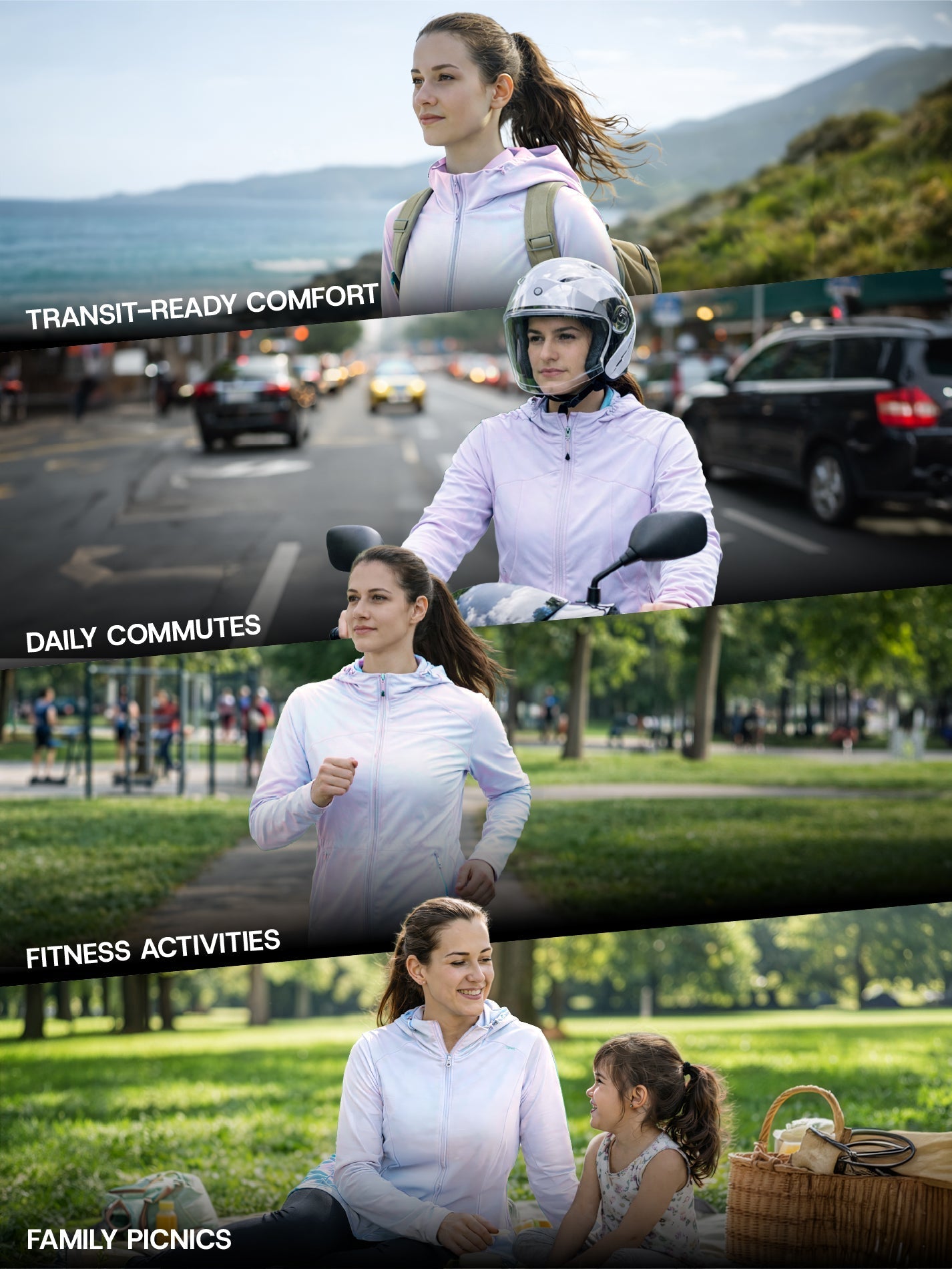 Women's Purple Mid-Length Sun Jacket | AirWeave™ - Zeelretail