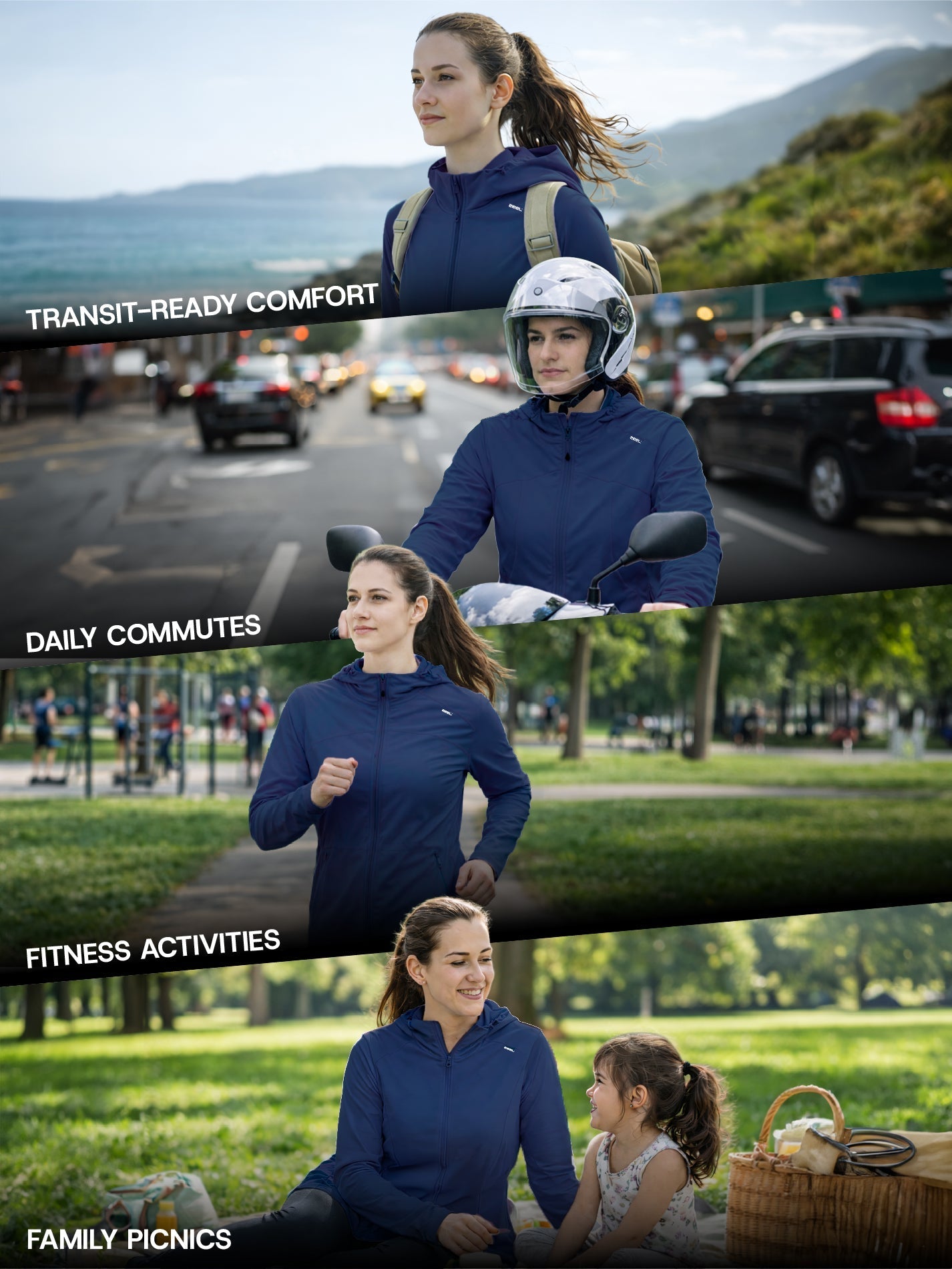 Women's Dark Blue Crop Top Sun Jacket | AirWeave™ - Zeelretail