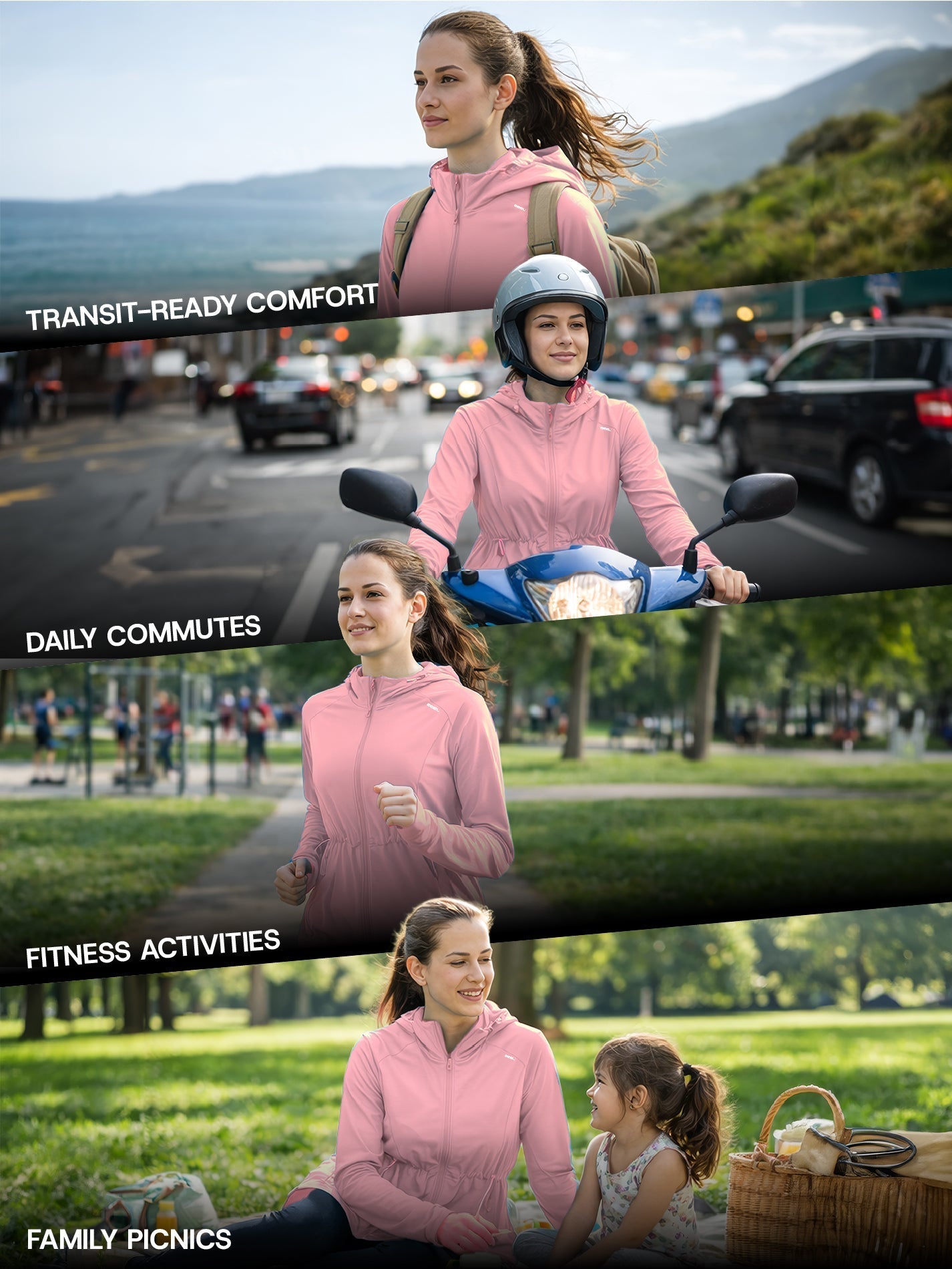 Women's Pink Full Length Sun Jacket | AirWeave™ - Zeelretail