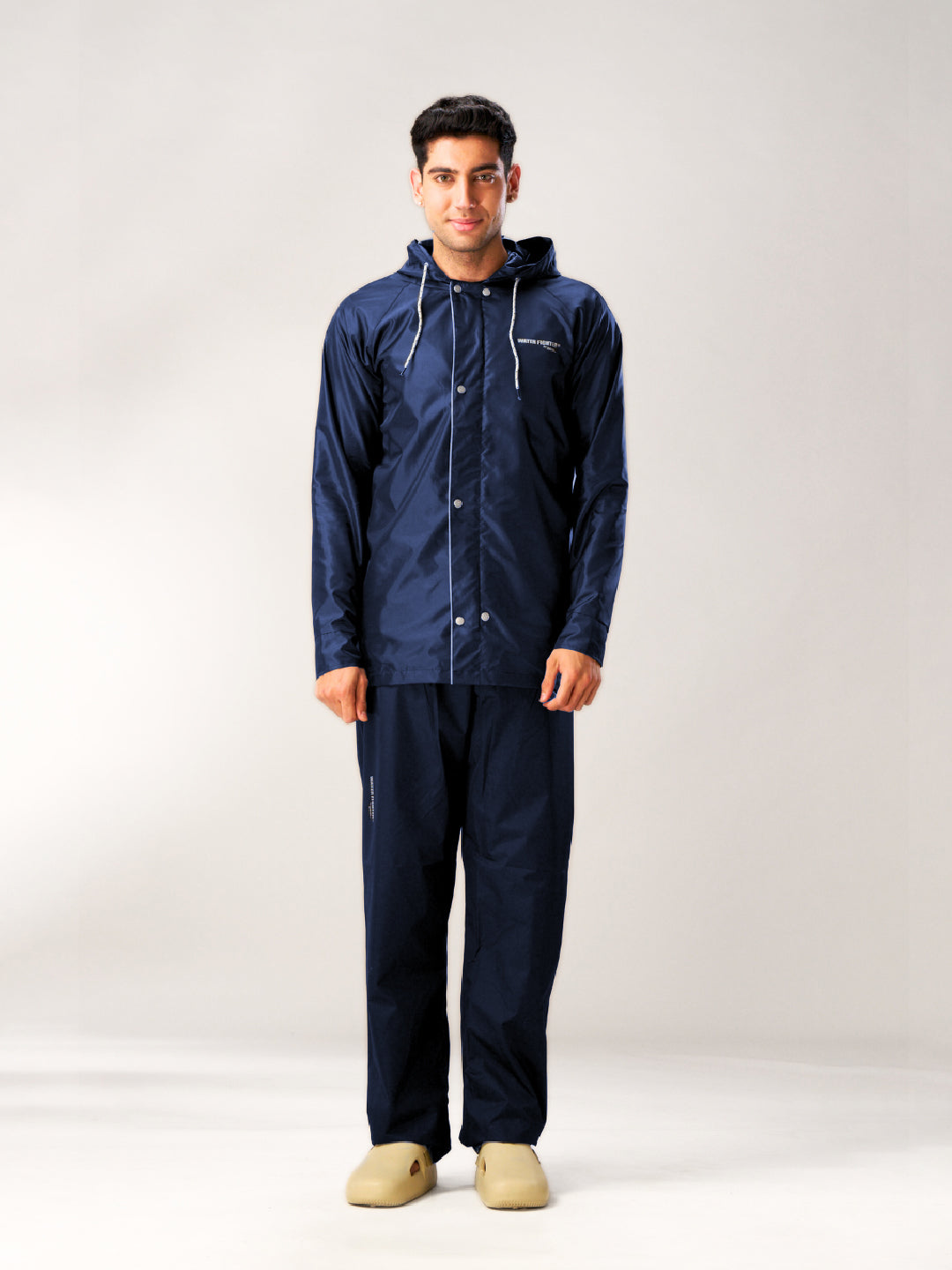 Waterproof Navy Blue Rainsuit for Men – Lightweight Rain jacket with Rain Pant - Zeelretail