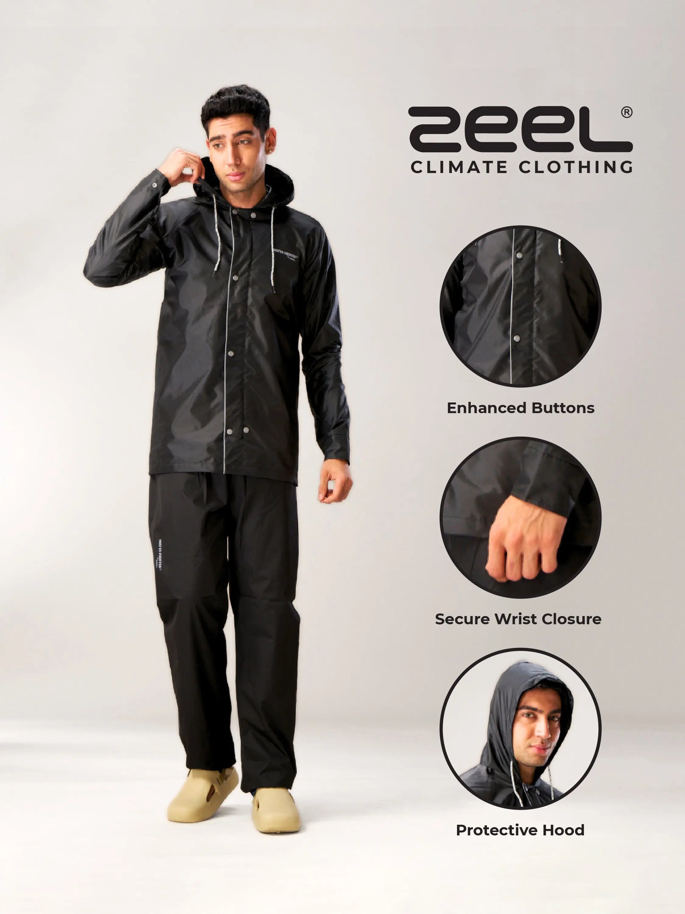 Waterproof Rainsuit for Men – Lightweight Rain jacket with Rain Pant - Zeelretail