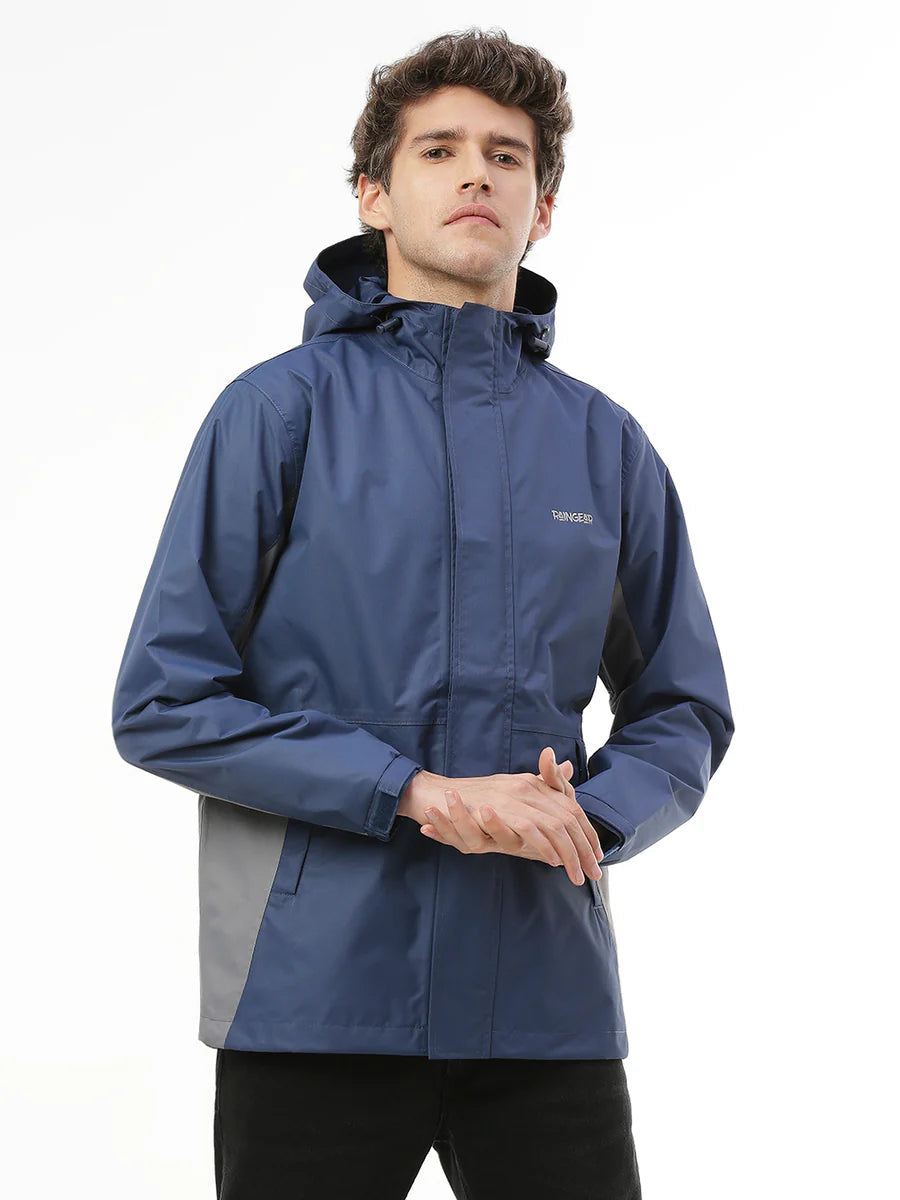 Waterproof Trekking Navy Grey Rain Jacket - ZRR003 - Zeelretail