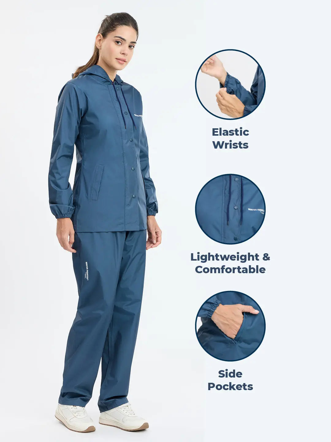 Waterproof Women Solid Color Rain Suit - Zeelretail