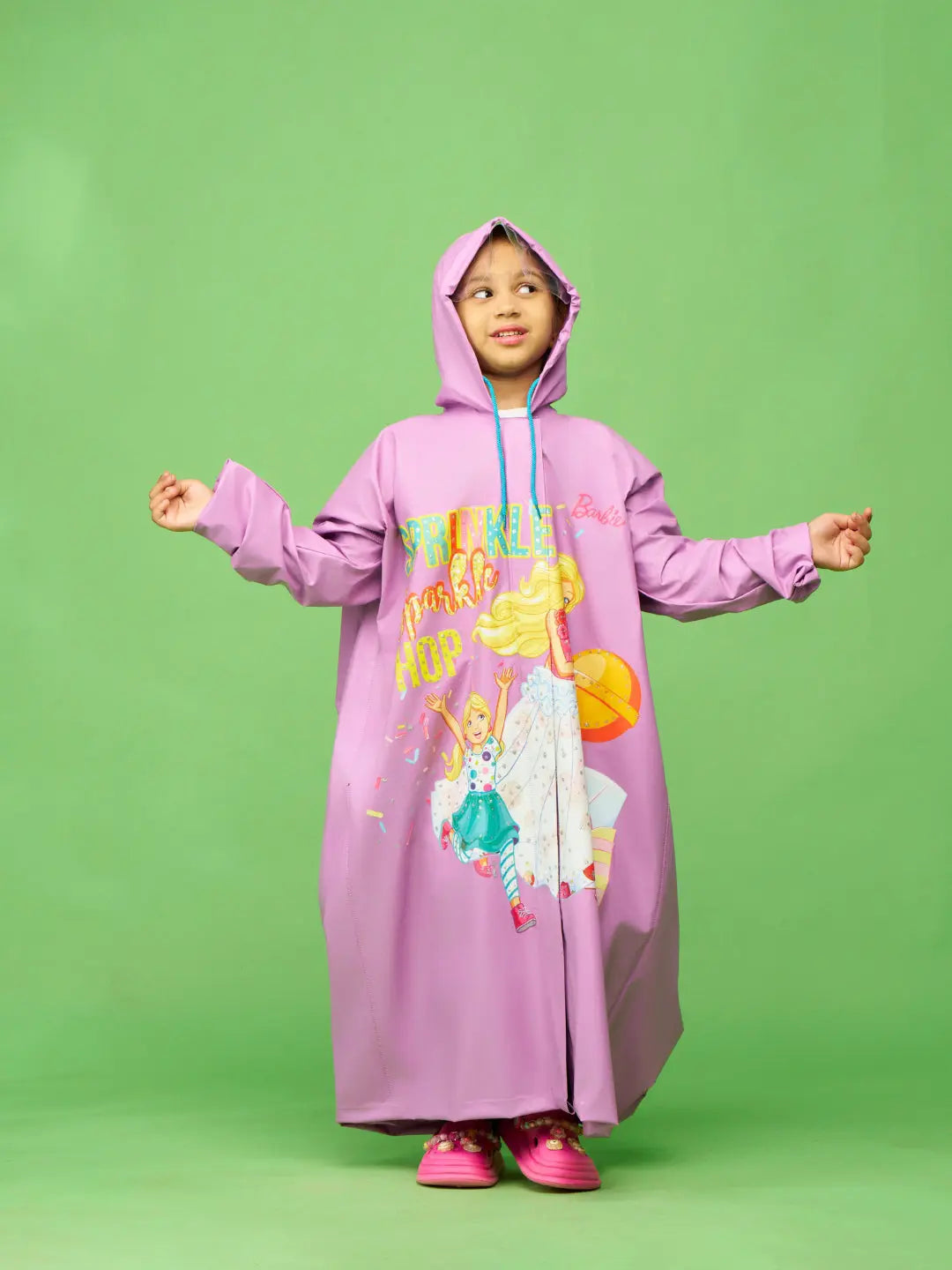 ZEEL Shining Purple Girls PVC Raincoat - Zeelretail