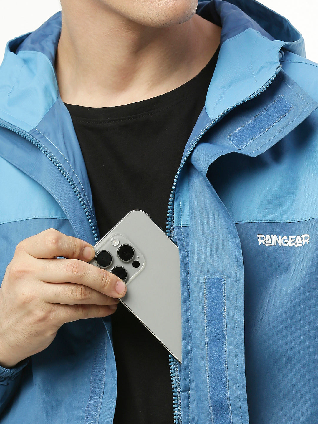 Blue Stylish Rain Men Jacket For Men - ZRR002 - Zeelretail