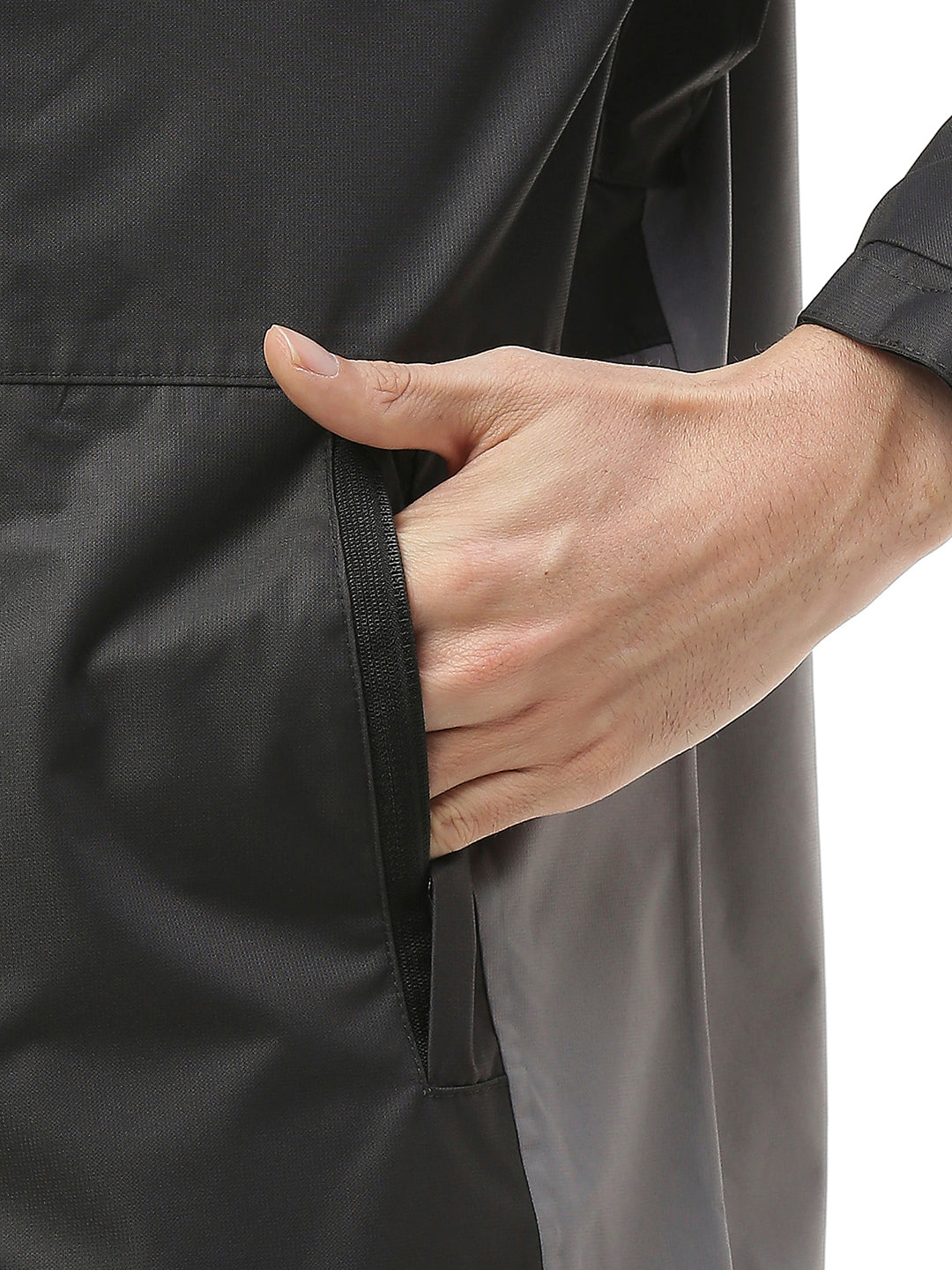 Waterproof Trekking Black Grey Rain Jacket - ZRR003 - Zeelretail