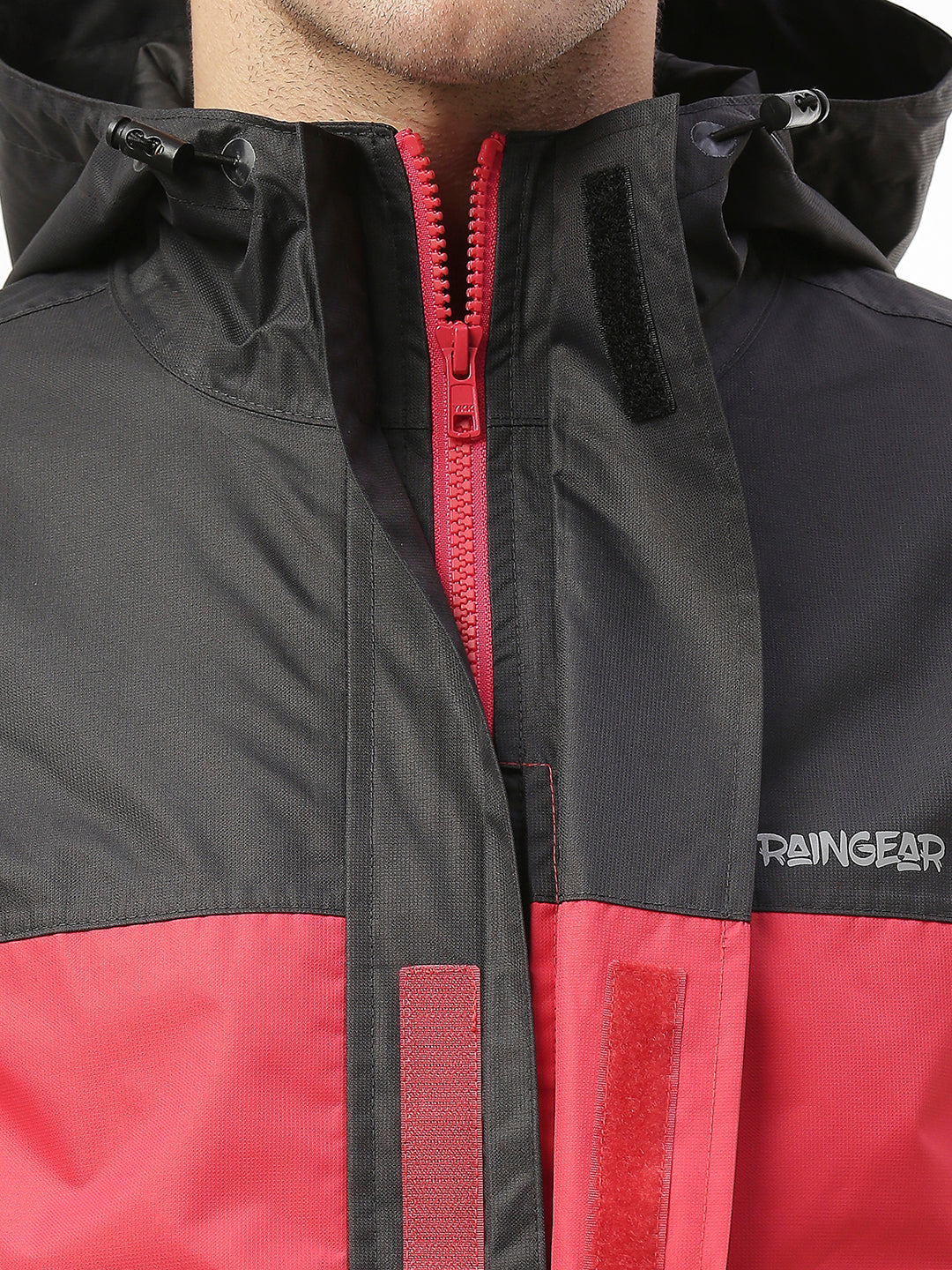 Expedition Black Red Men's Biker Rain Jacket - ZRR011 - Zeelretail