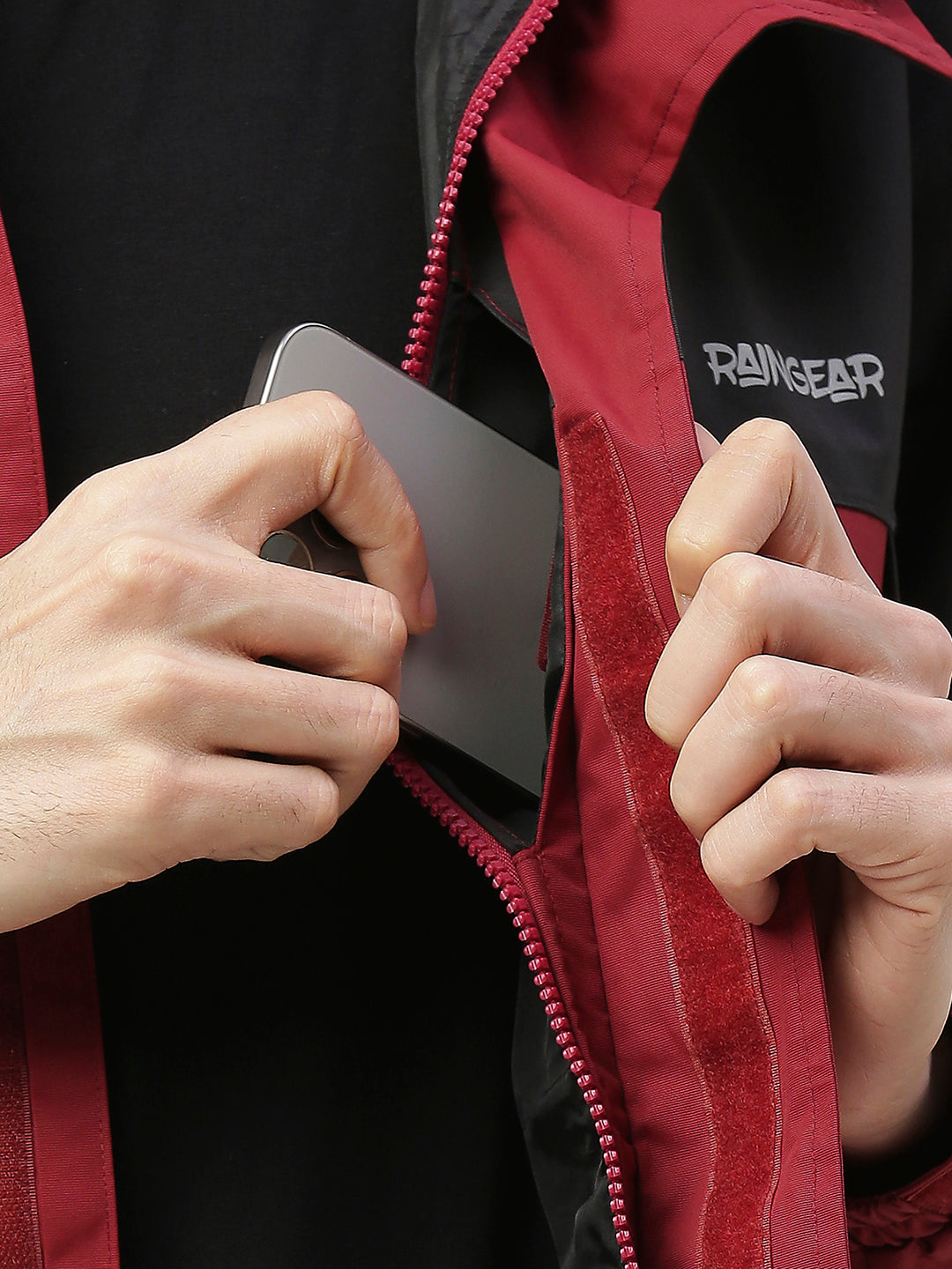 StormGuard Black Red Men's Rain Jacket - ZRS001 - Zeelretail