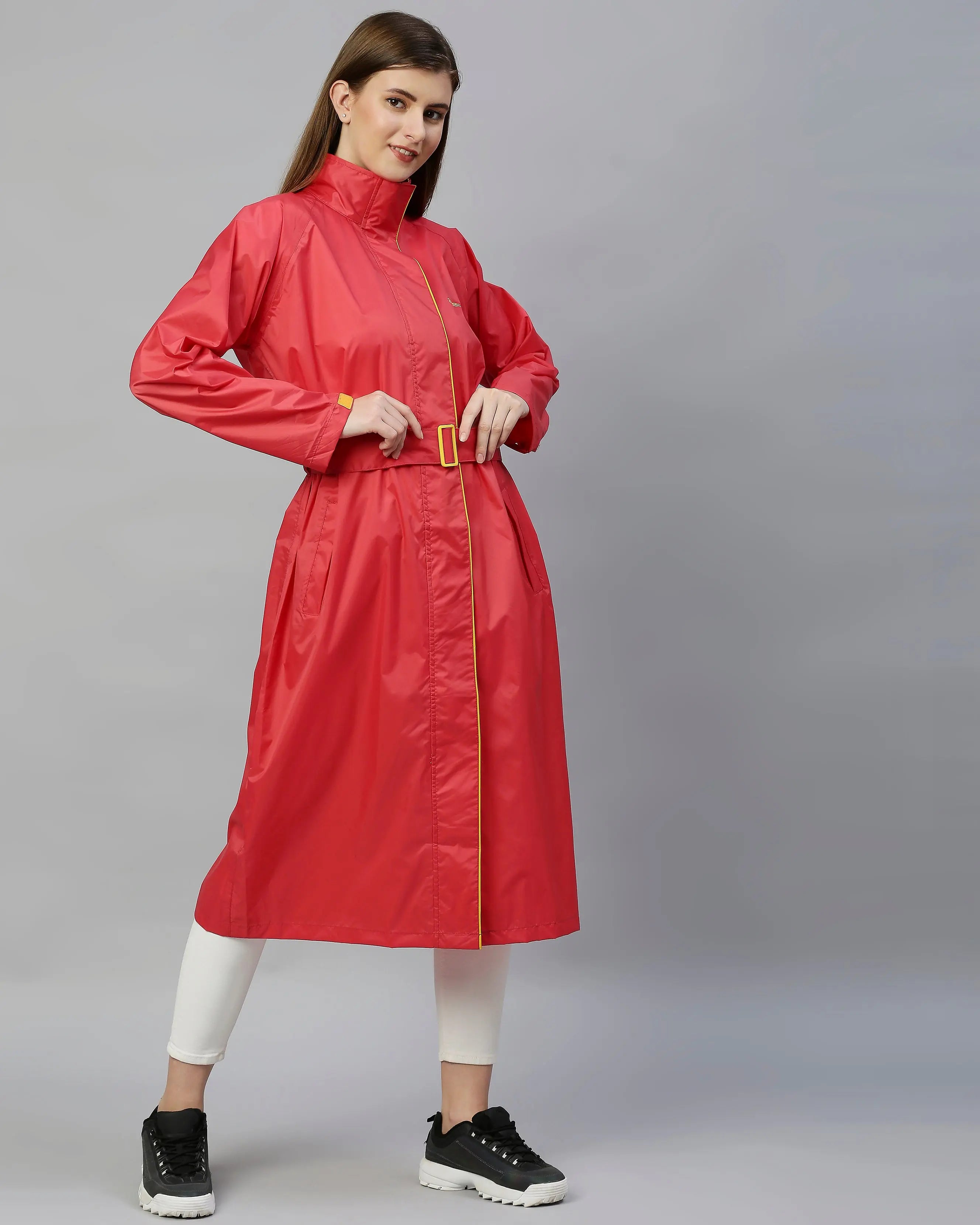 Zeel Diva Red Trench Coat - Raincoat For Women - Zeelretail