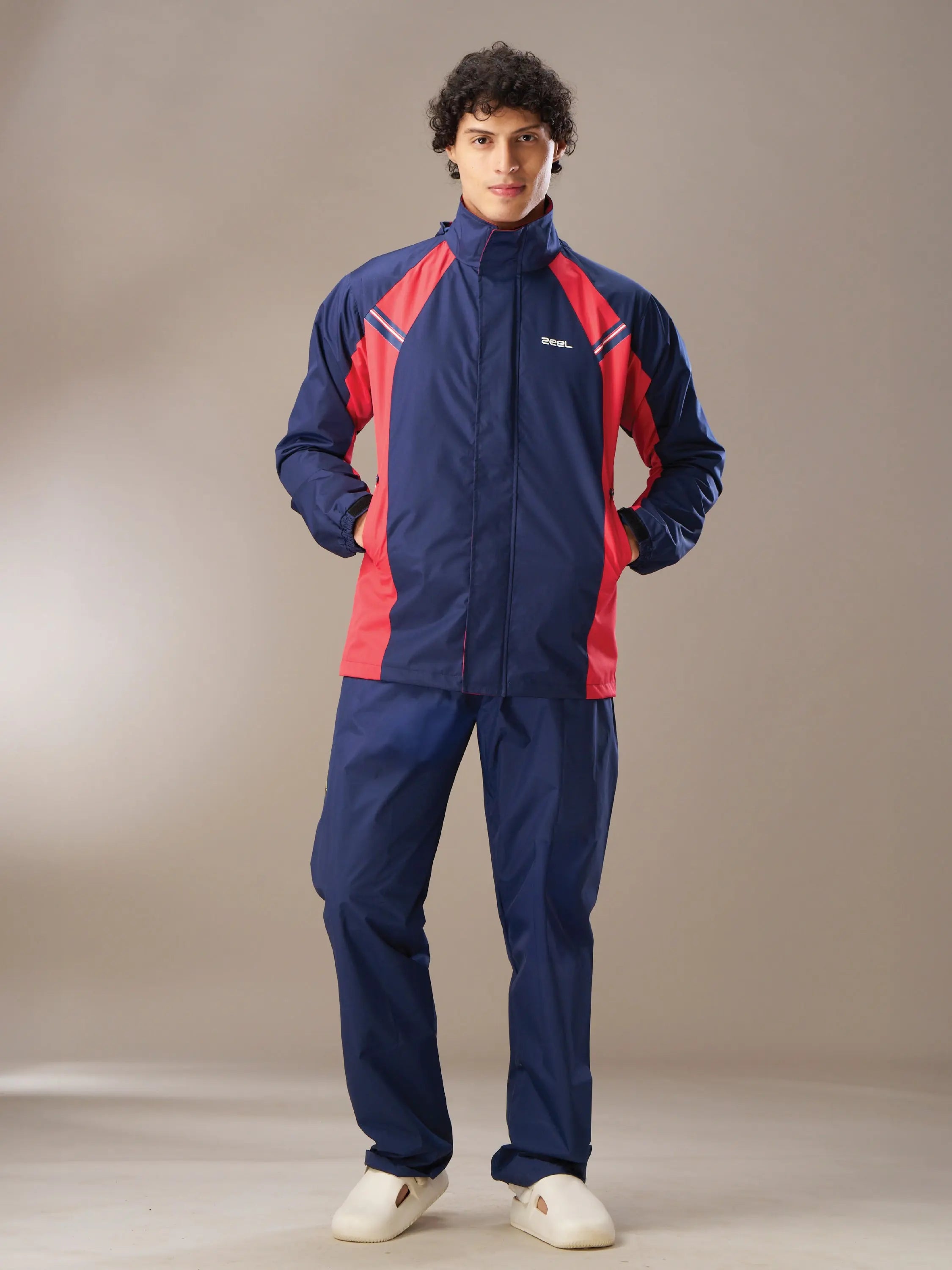 Zeel Go Hike Navy & Red Rainsuit - JS508 - Zeelretail