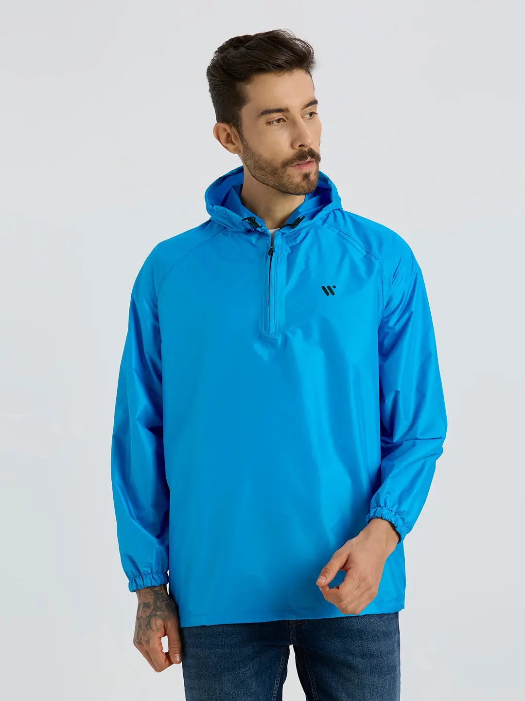 Zeel Men’s Blue Lightweight Rain Jacket – Water Resistant, Travel Friendly - Zeelretail