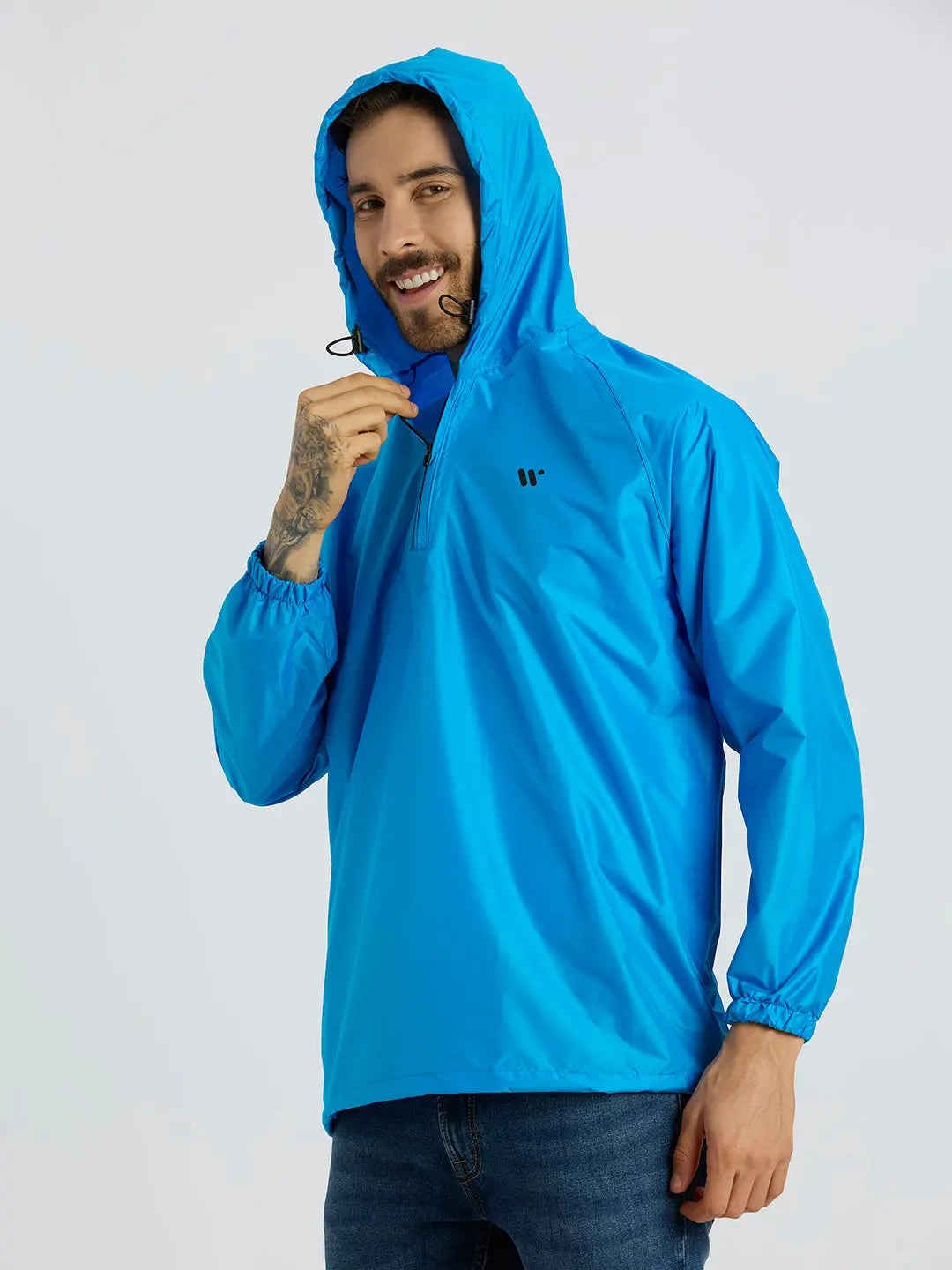 Zeel Men’s Blue Lightweight Rain Jacket – Water Resistant, Travel Friendly - Zeelretail