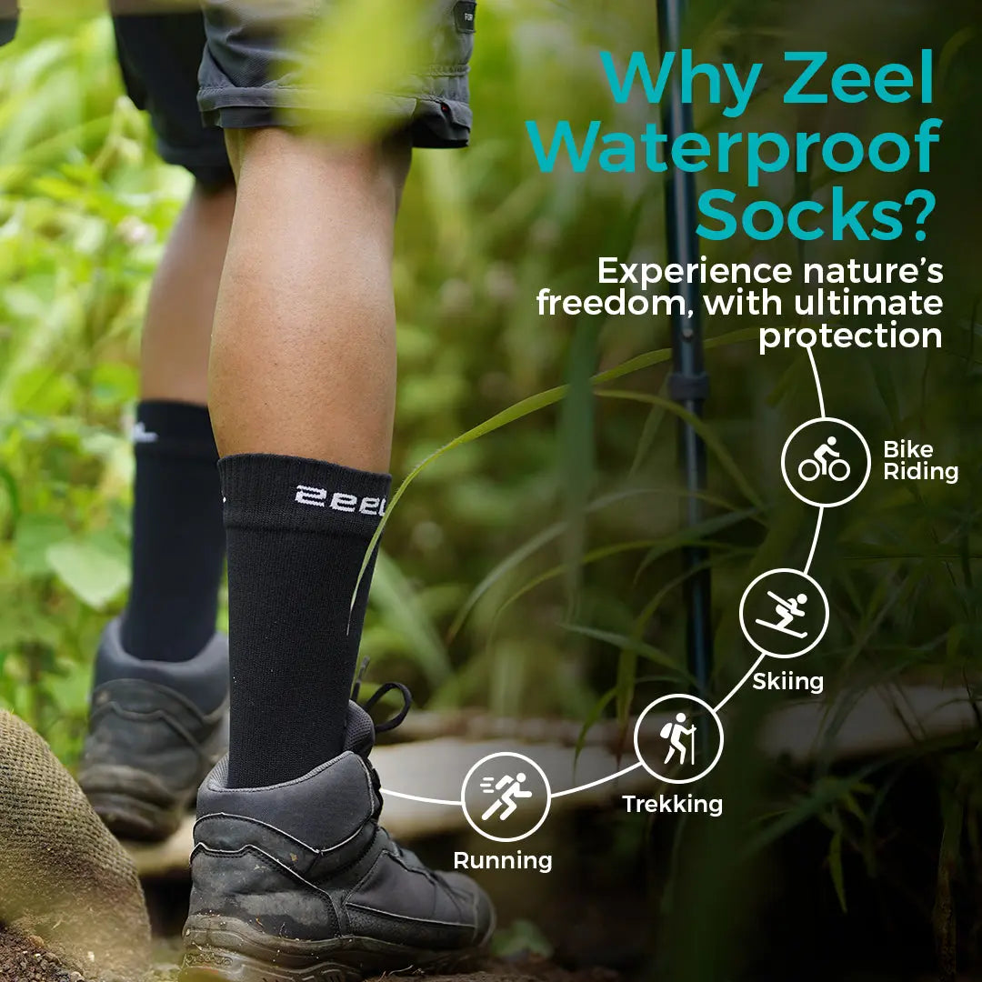 Zeel Men’s Waterproof Socks- Three Layer Construction, Built for Adventure - Zeelretail