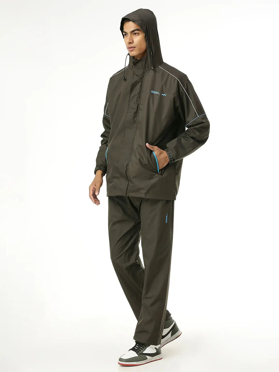Zeel Mens Reversible Olive Rainsuit JS1008 - Zeelretail