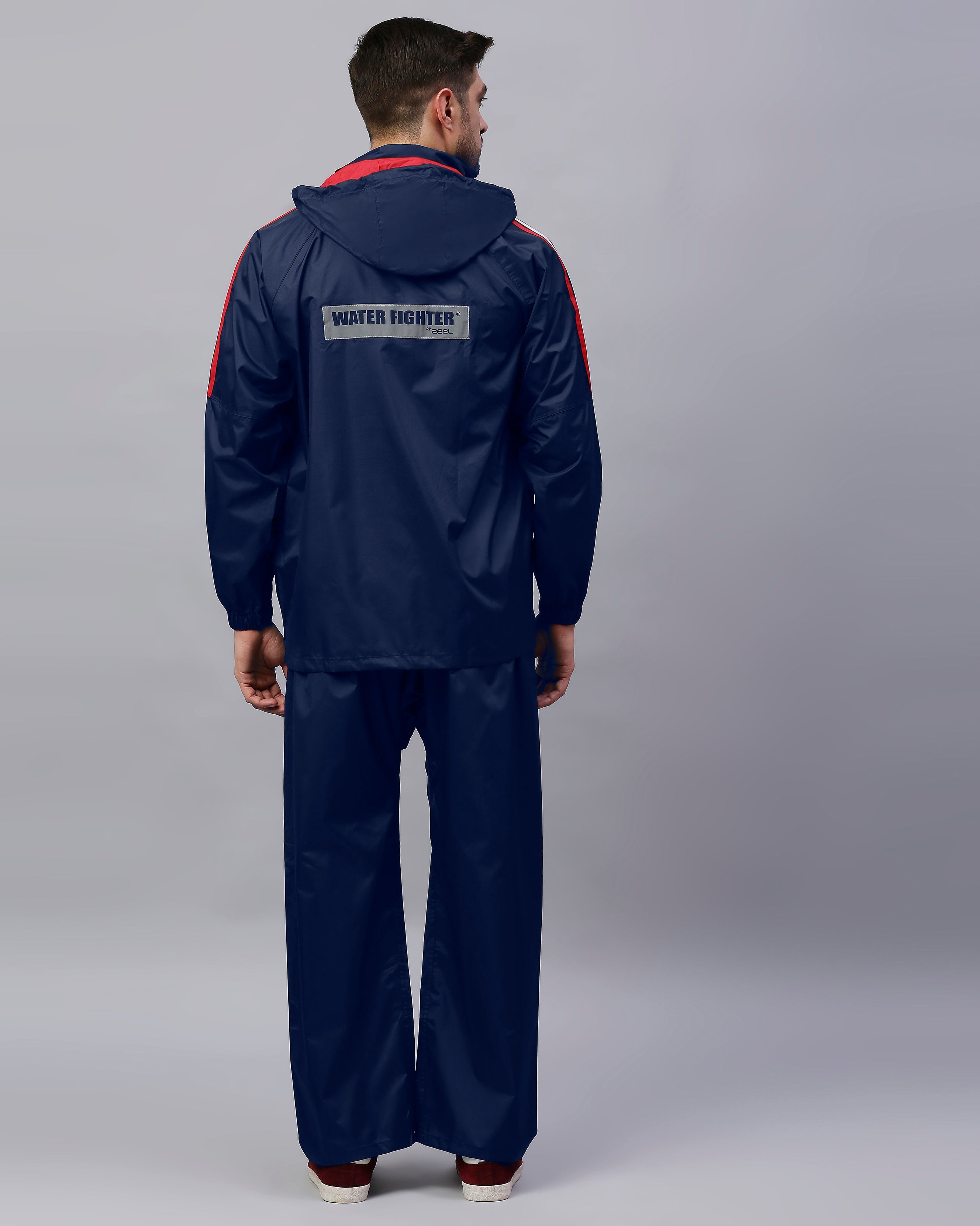 Zeel Midnight Blue & Red Rainwear Set - Zeelretail