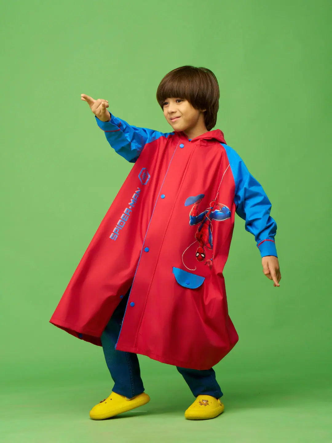 Zeel Spiderman Protector Boys Red Raincoat - Zeelretail