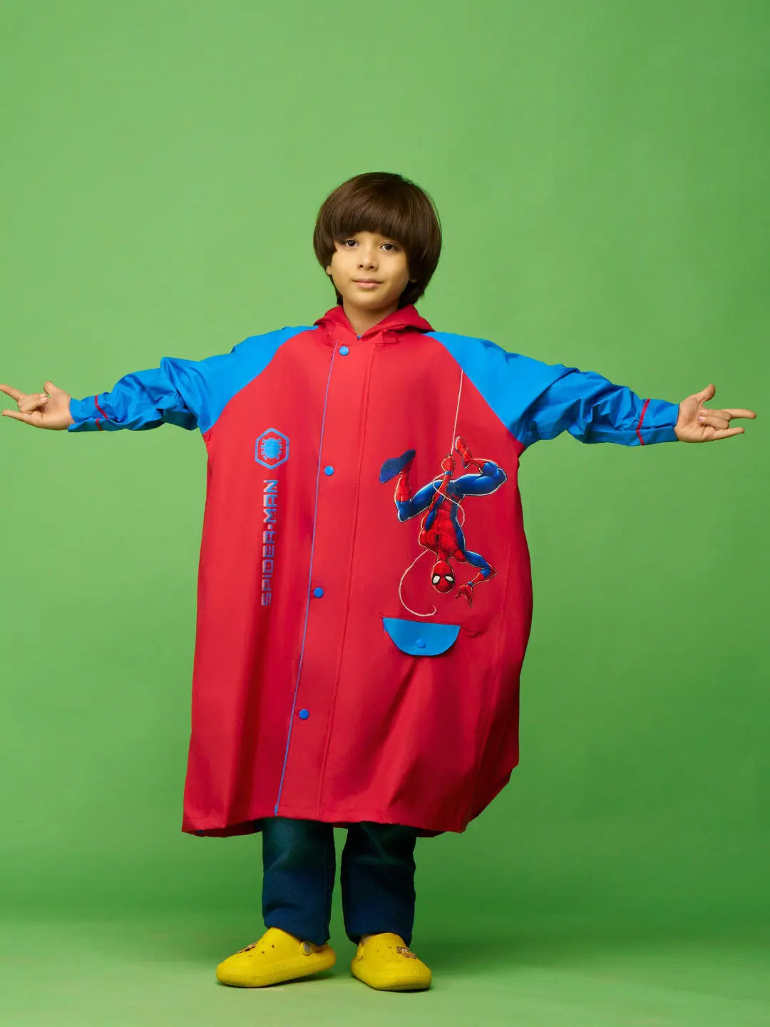 Zeel Spiderman Protector Boys Red Raincoat - Zeelretail