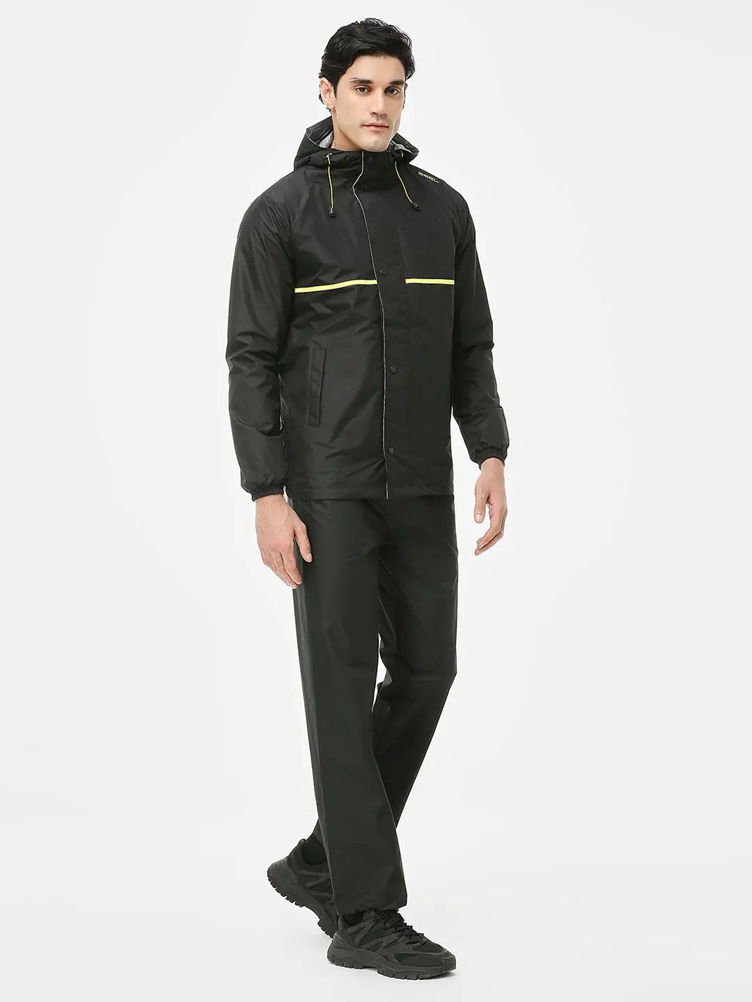 Zeel Sporty Black & Lime Rainsuit - JS301 - Zeelretail