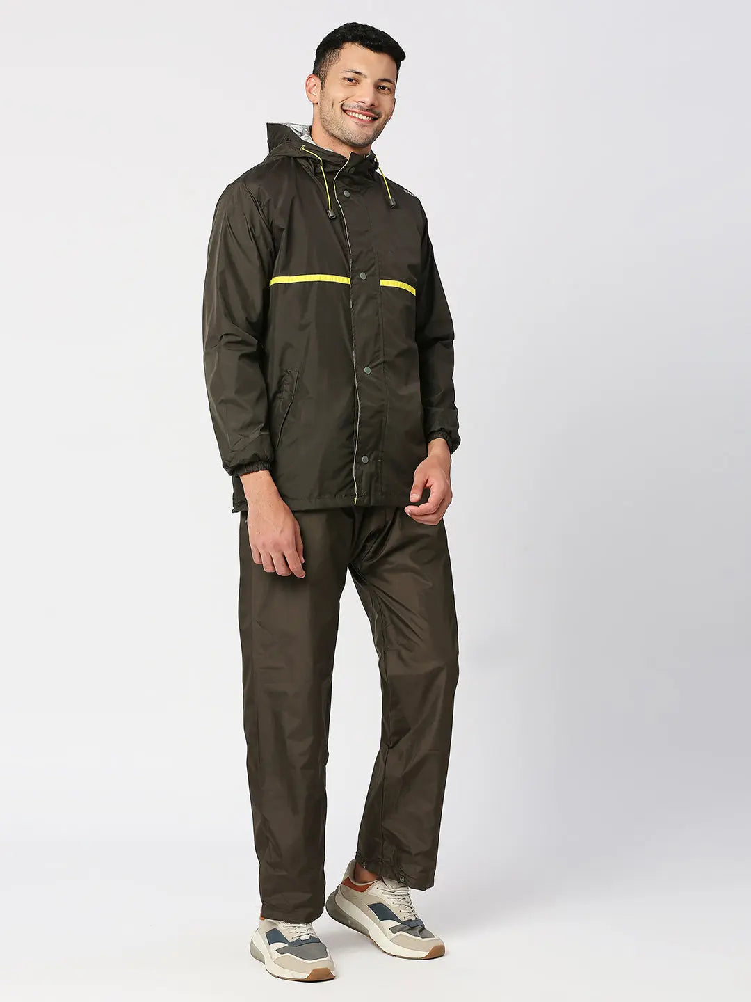 Zeel Sporty Olive & Lime Raincoat - JS301