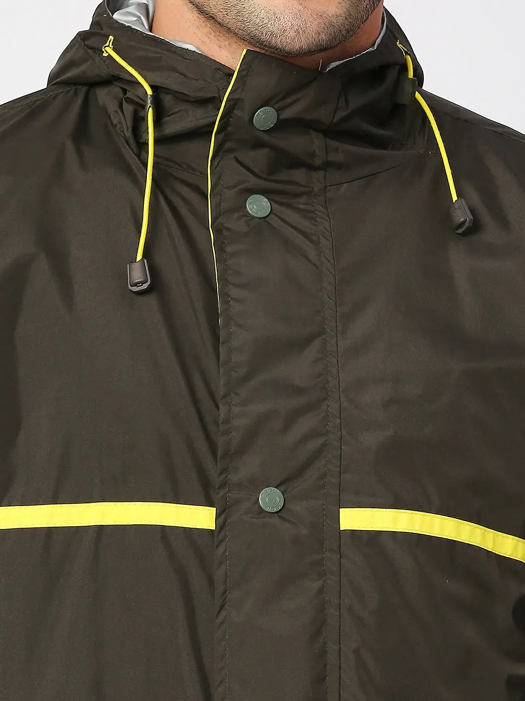 Zeel Sporty Olive & Lime Raincoat - JS301