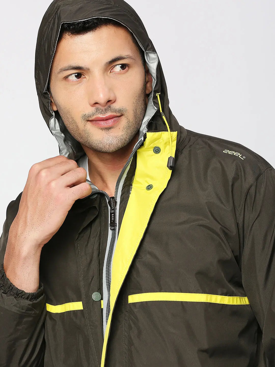 Zeel Sporty Olive & Lime Raincoat - JS301